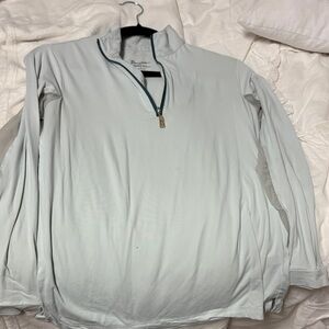 The Tailored Sportsman light teal Zip riding shirt